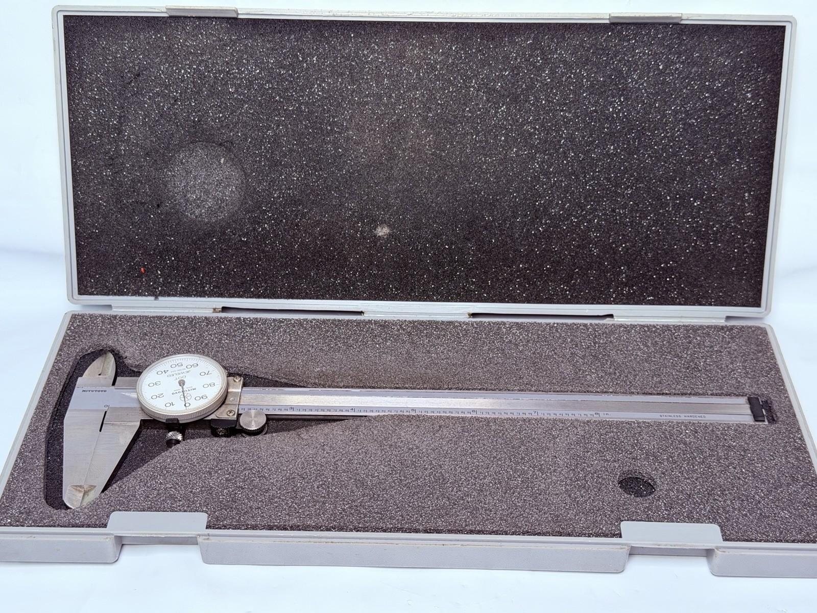 Mitutoyo Dial Caliper 8" Jeweled Calibrated 505-644-50 .001" - Made In JAPAN