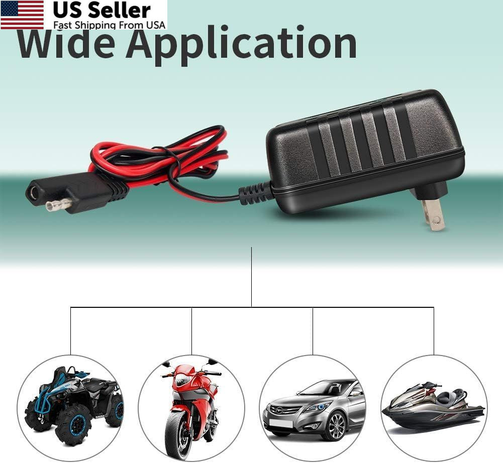 12V / 6V Battery Trickle Charger Maintainer, 1.5A Automatic Smart Float Black