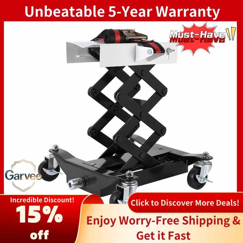 450LB Heavy Duty Transmission Jack - Low Profile, 4 Brake Wheels, 2M Safety Stra