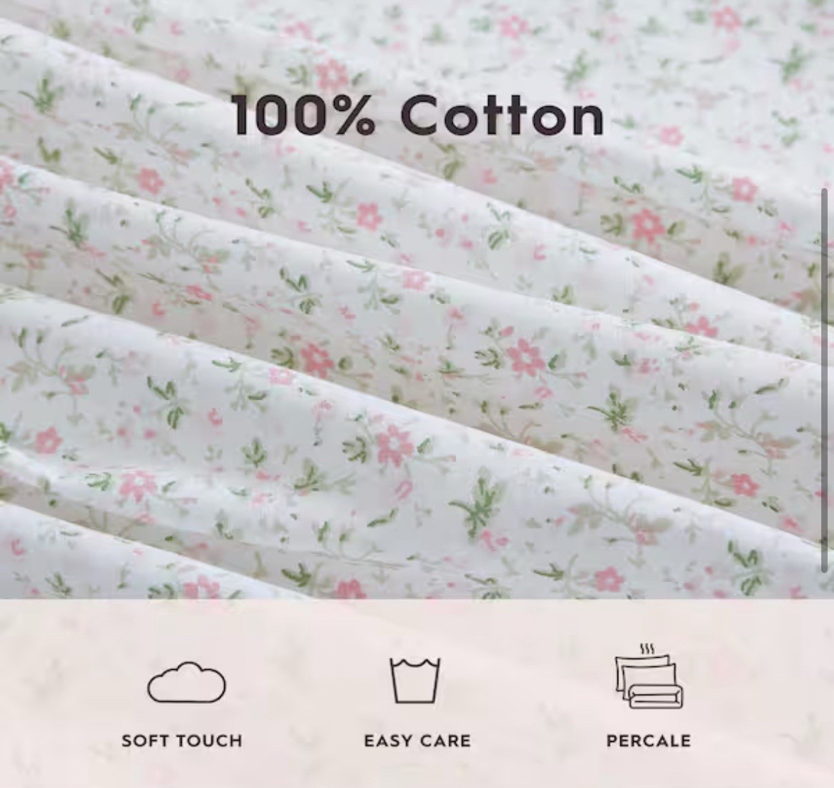 Laura Ashley Cotton Percale Queen Sheet Set