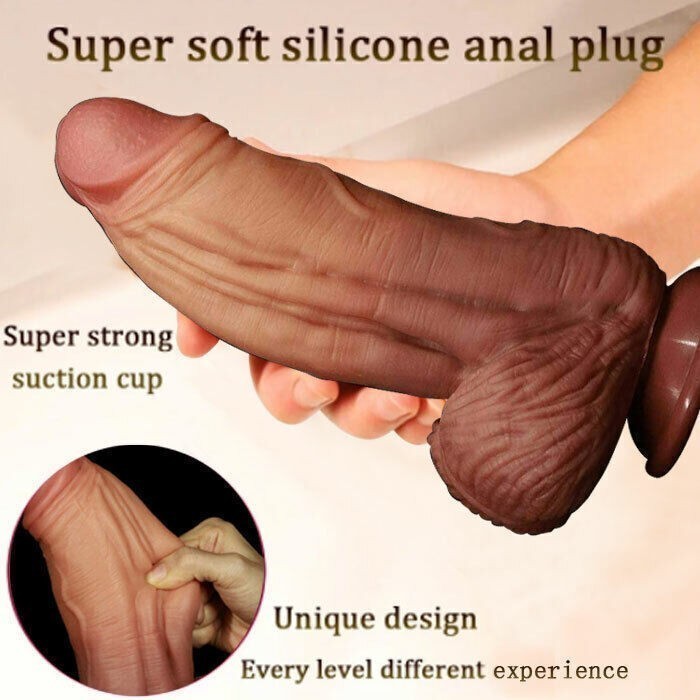 SUPER-SOFT-Silicone-Realistic-Huge-Dildo-Suction-Cup-Anal-Vagina-Toy-Women-Sex