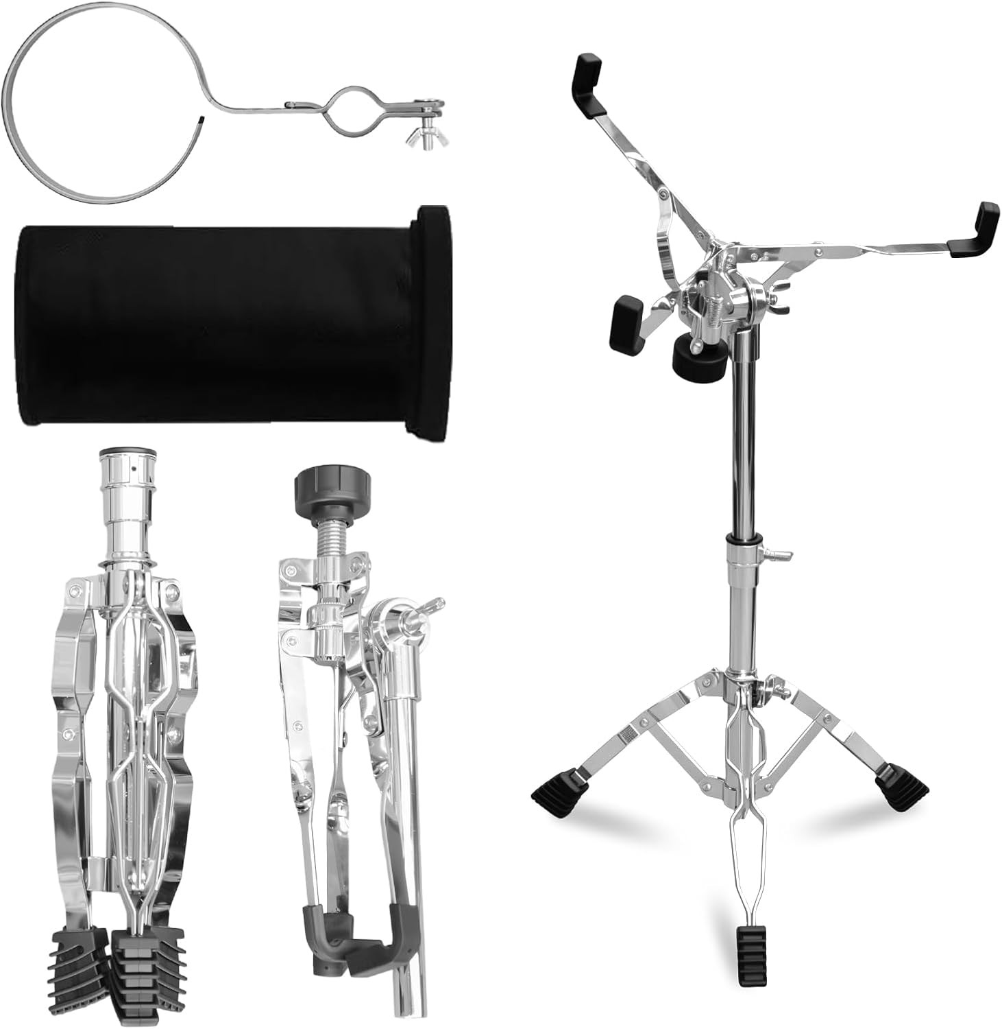 Adjustable Snare Drum Stand with Stick Holder for Practice Pads 10-14 Inches
