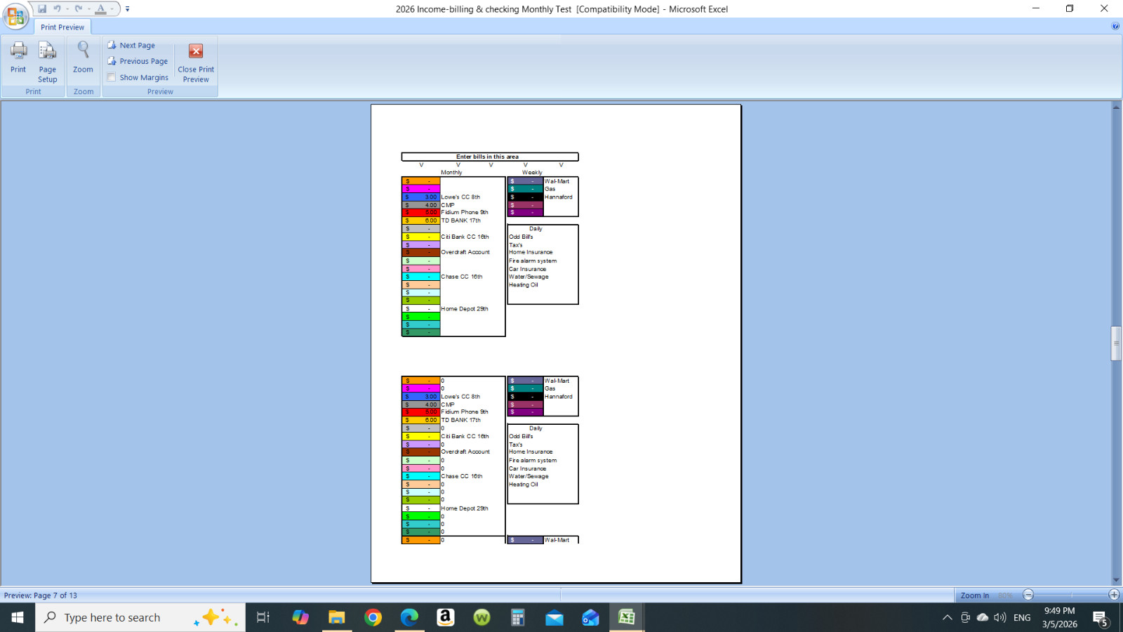 Keep ahead of bills, checkbook register, and bill pay program. Read Description