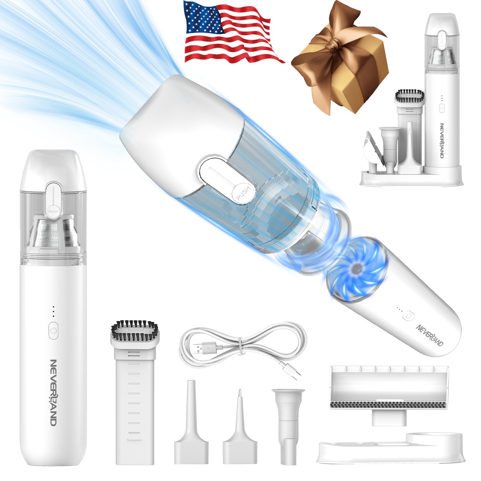 Nighteye Portable Cordless Handheld Vacuum Cleaners 80000RPM Car Home Office