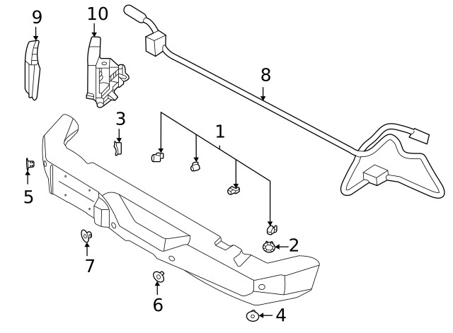 Genuine Ford Blind Spot Detection System Warning Sensor Bracket M2DZ14D189E