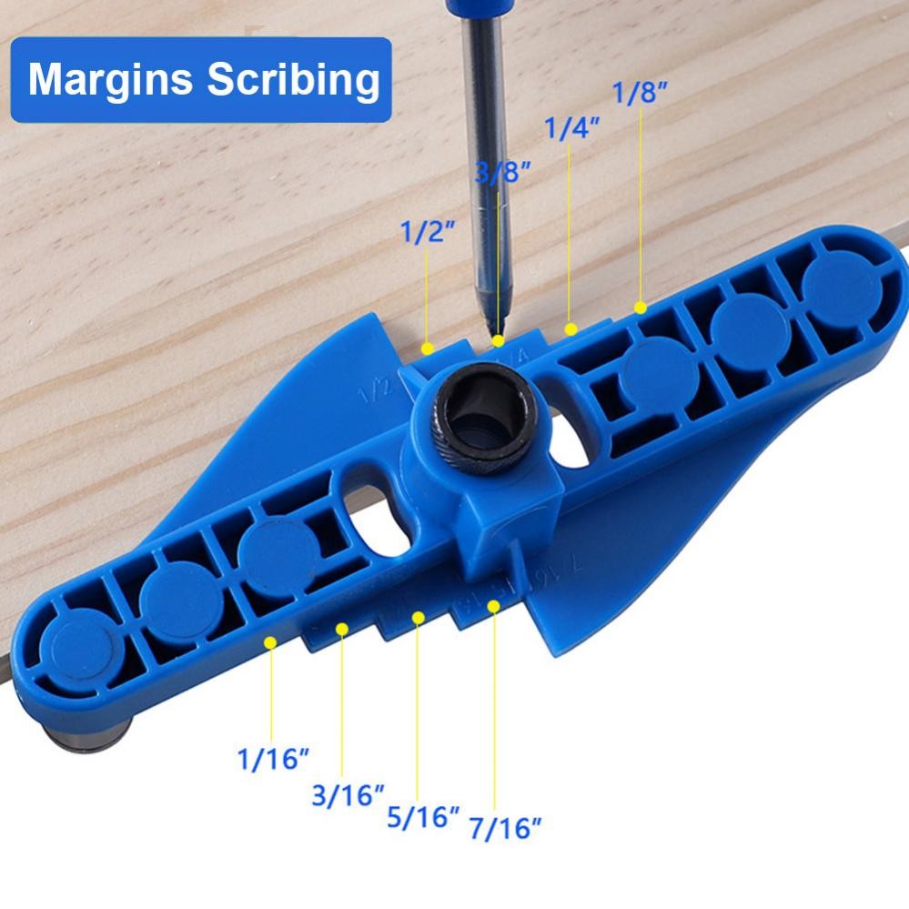Blue 2 in 1 Dowel Jig Kit Self Centering Line Scriber Woodworking Tools