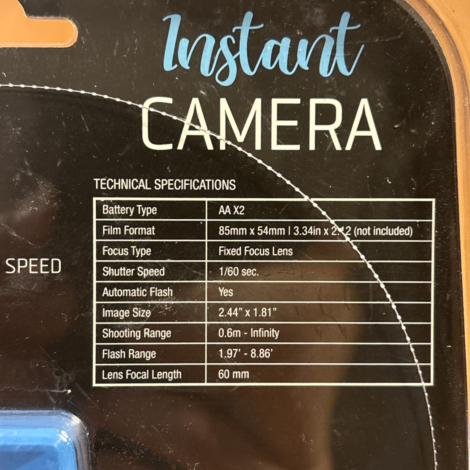 SHARPER IMAGE Instant Camera with Flash, Model 1009078 NEW SEALED - BLUE