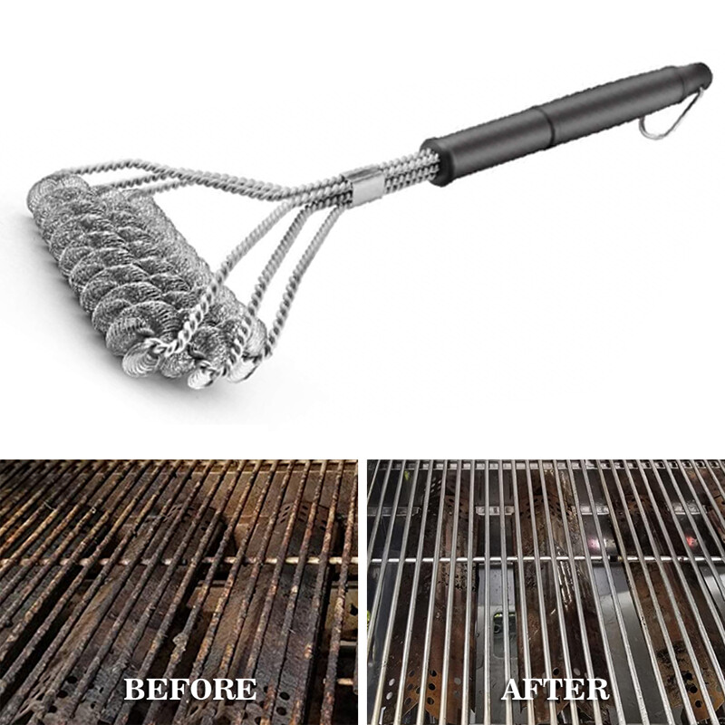 2pcs BBQ Grill Brush, Stainless Steel Bristle Free Grill Brush Tool BBQ Cleaning