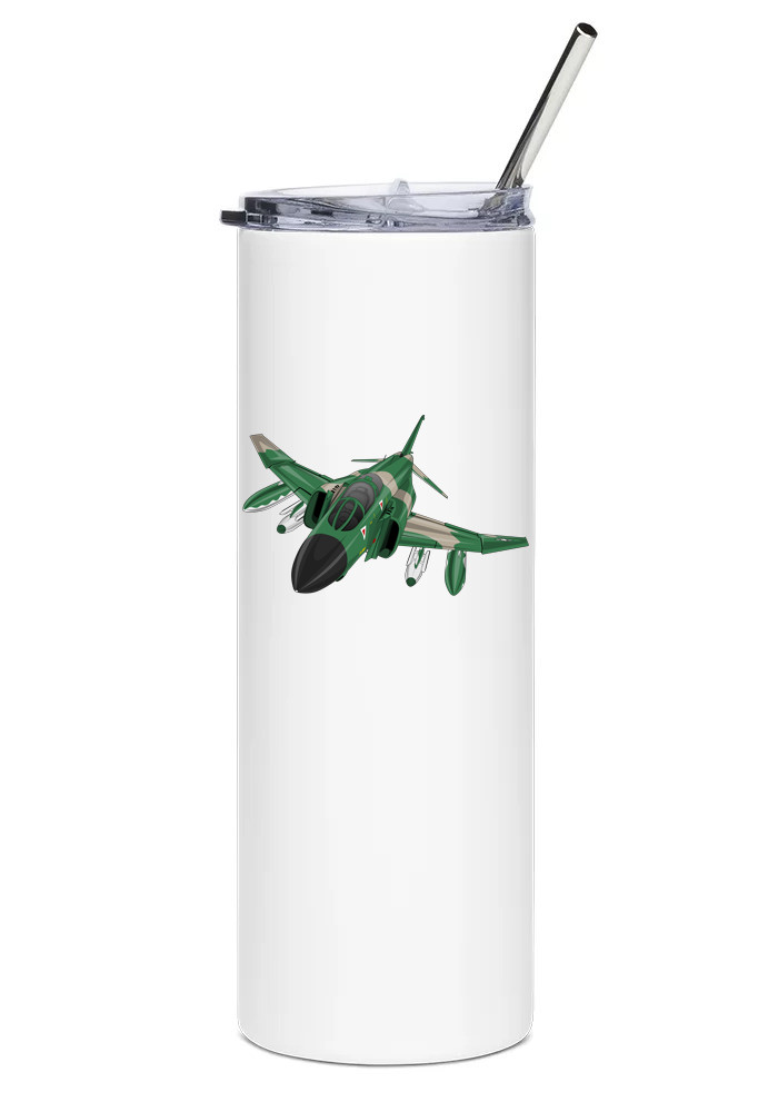 McDonnell Douglas F-4 Phantom II Stainless Steel Water Tumbler with straw - 20oz