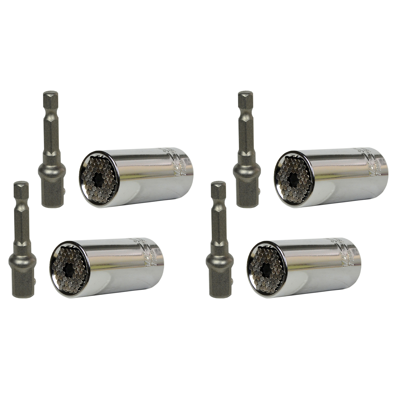 Universal 7MM-19MM 3/8 2-Piece Socket Set W/1/4 Hex Socket Adapter (4-Pack)