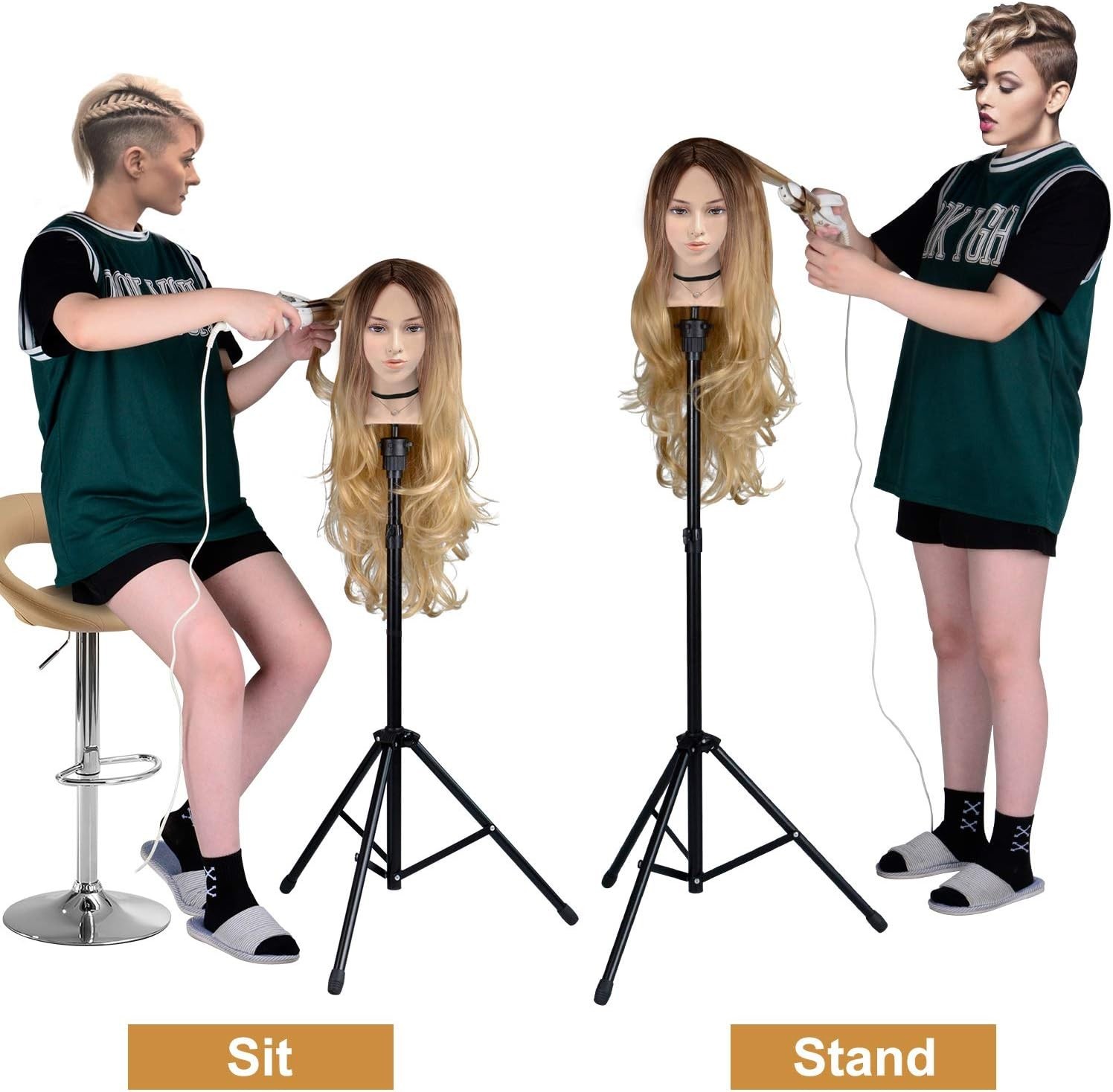 Ultimate Wig Styling Tripod (34.64-51.48in) - Includes Carry Bag & Clips