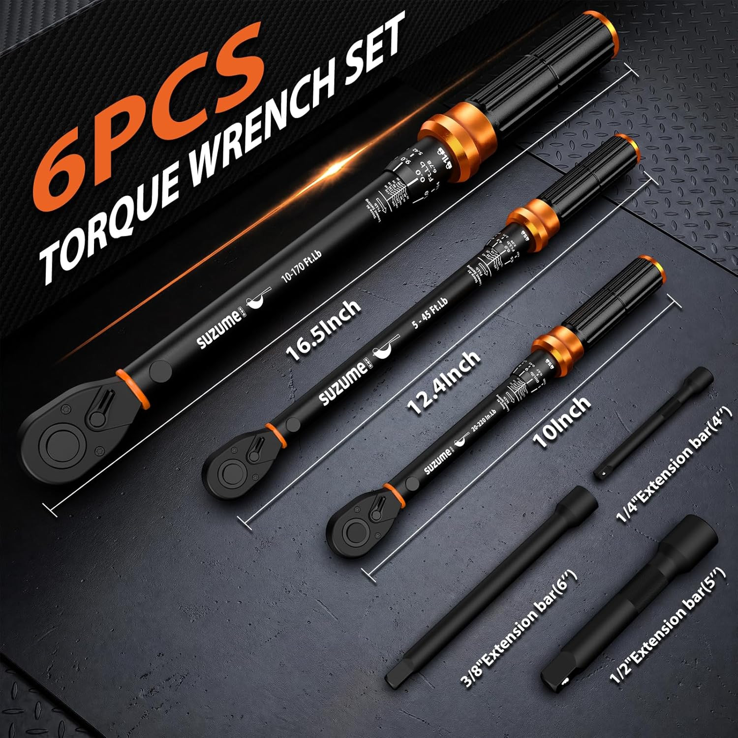 3PCS Adjustable Torque Wrench Set 72 Teeth for Bicycle Motorcycle Car