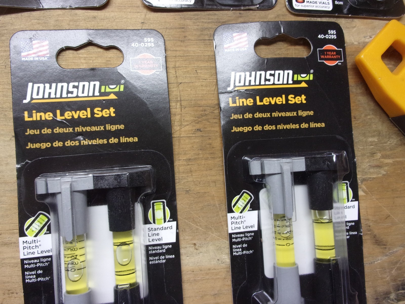 7pc. SET JOHNSON SQUARE, TORPEDO AND LINE LEVELS ..