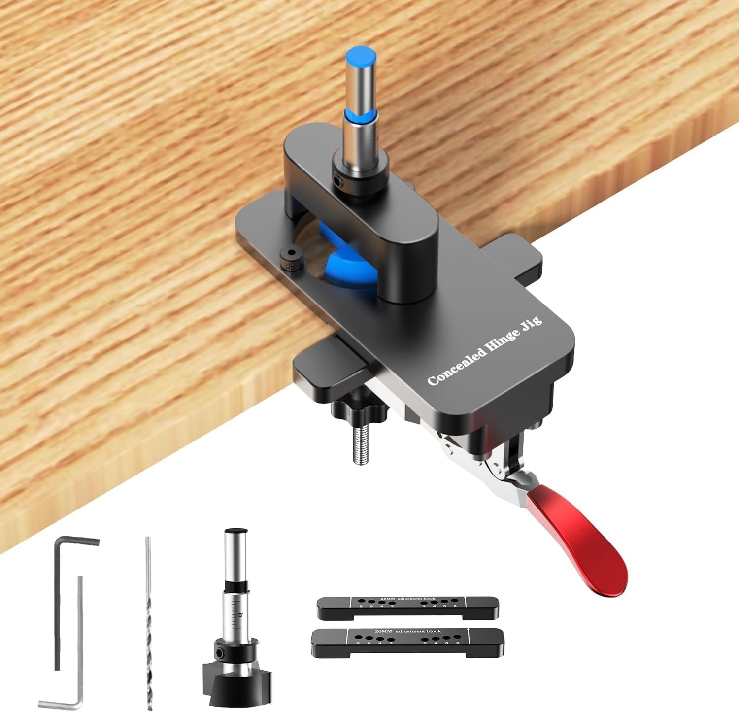 Concealed Hinge Jig, 26mm & 35mm Metal Cabinet door Hinge Jig Hole Drilling w...