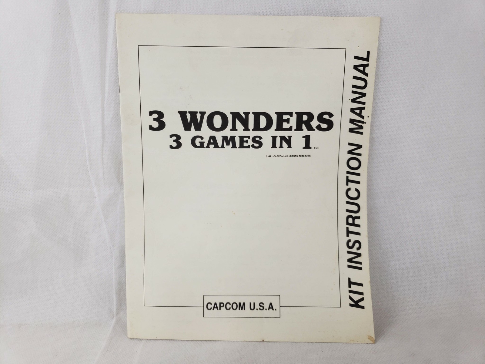 1991 Capcom 3 Wonders Operation, Service, Instruction Manual
