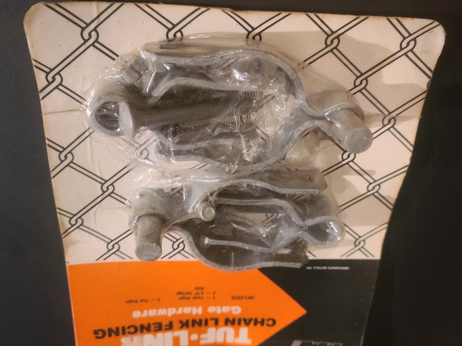 TufLink GALVANIZED Chain Link Fence Gate Hardware Post & Frame Hinge Set w/Bolts