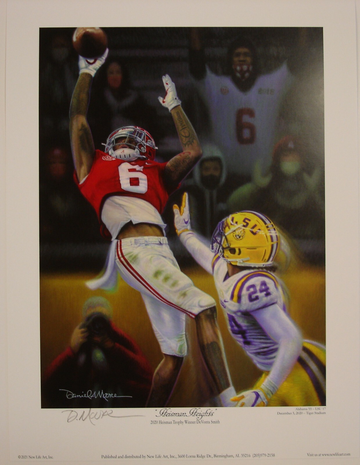 Alabama football "Heisman Heights" regular LE print Daniel Moore  Devonta Smith