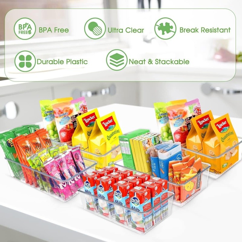 Stackable Pantry Storage Bins Customizable Organizer Snacks Spices Small Items
