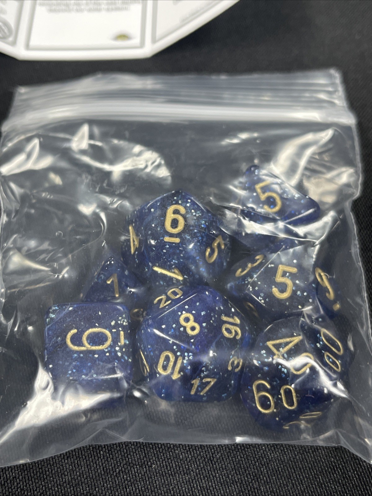 Chessex Hidden Wonders Dice Set Starry Night/Gold 7-Die Set