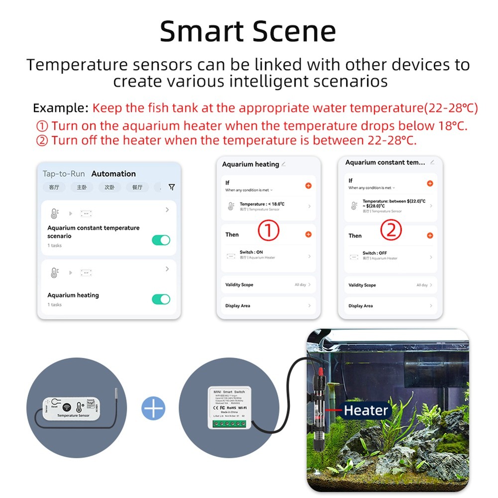 TUYA WIFI Temperature Sensor APP Remote Tuya Temperature Sensor 2.4G WiFi9451