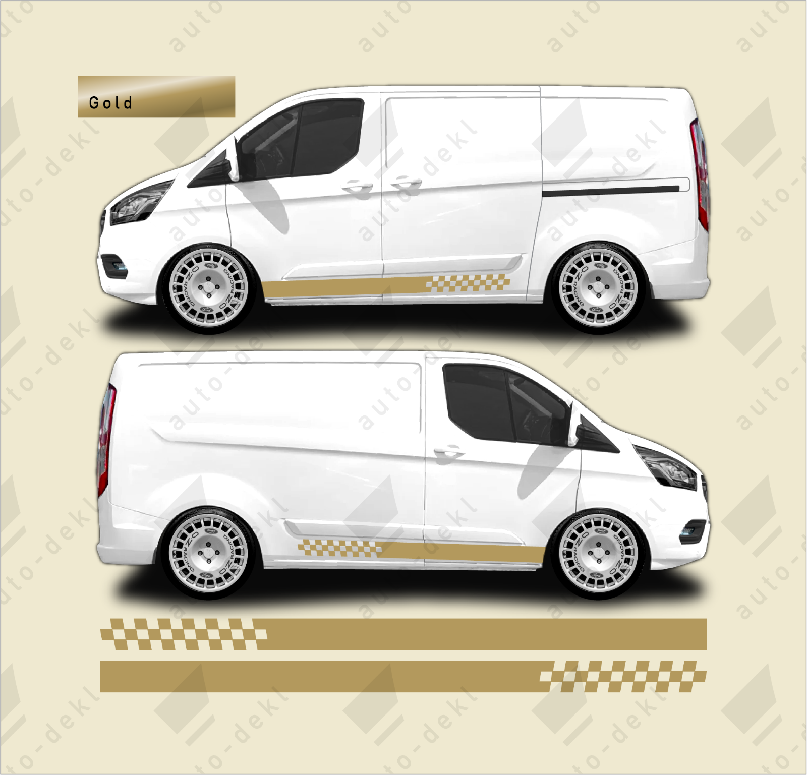 Fits Ford Transit Custom L1 SWB - Side Stripe Van Stickers Vinyl Graphic Decals