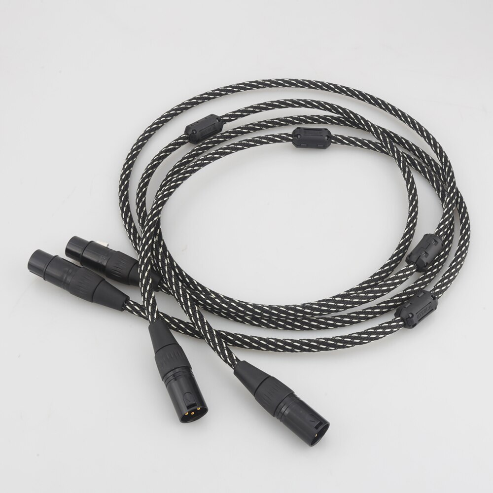 Pair 5N OCC Copper Cord with Gold Plated XLR Plug HiFi Audio Balanced XLR Cable
