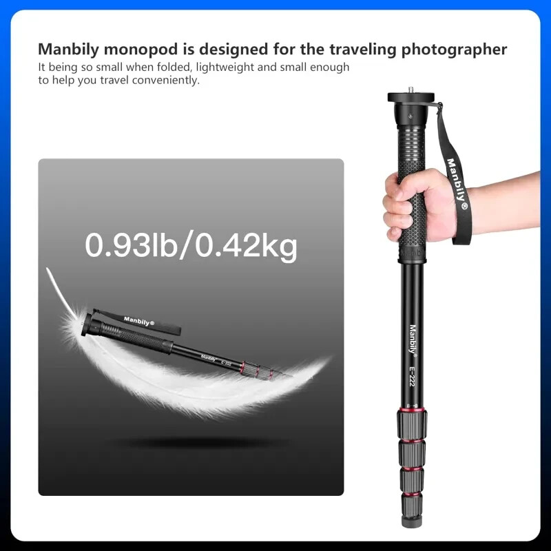 US Manbily Camera Monopod, E-222 (Red&Black）NEW ARRIVAL