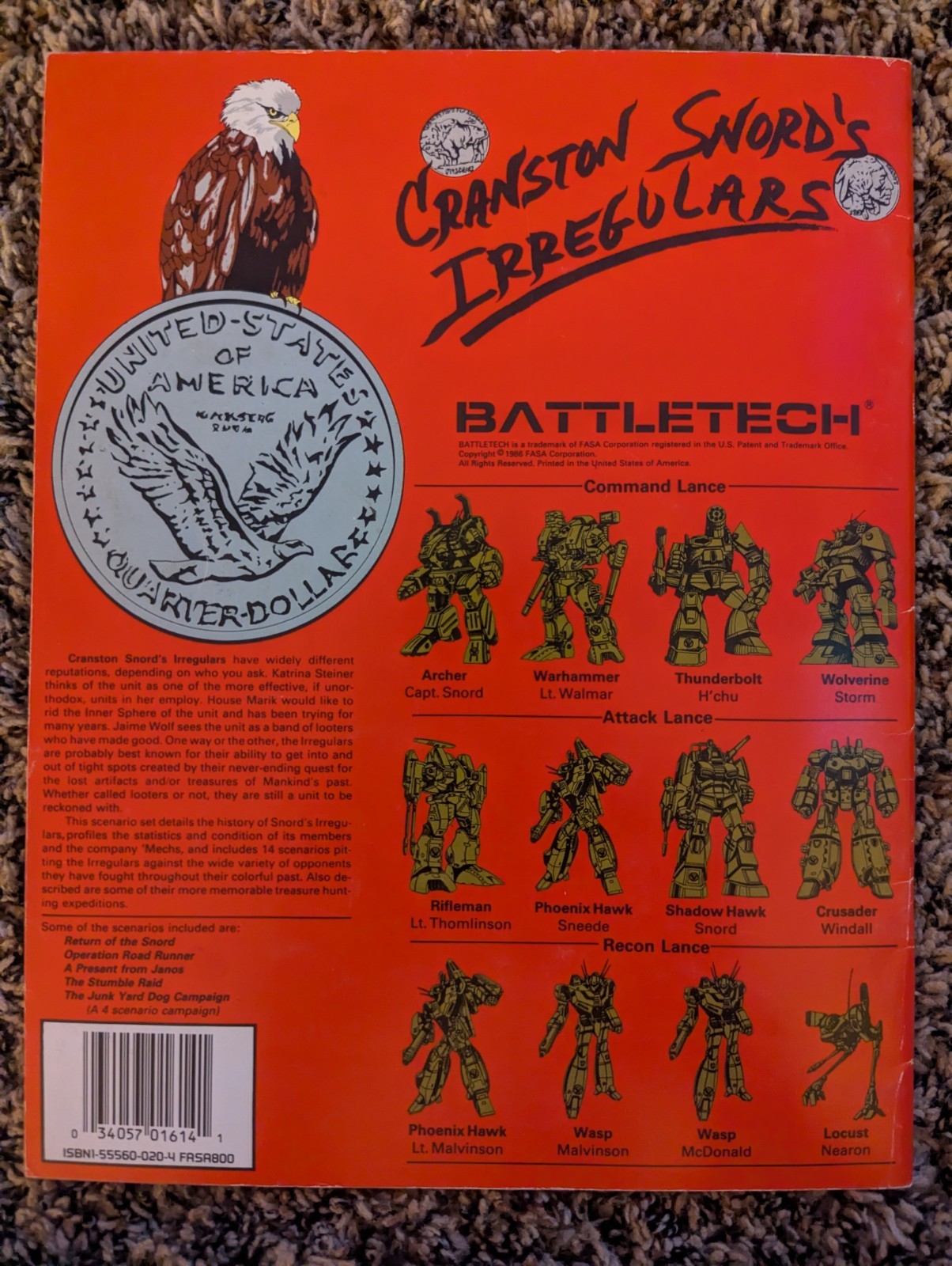 BattleTech 1614: Cranston Snord’s Irregulars — FASA — OOP