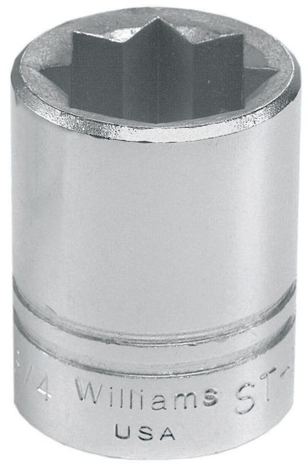 1-1/4"Shallow Supertorque Socket, 8pt, 1/2"Drive, Chrome Williams USA JHWST-840