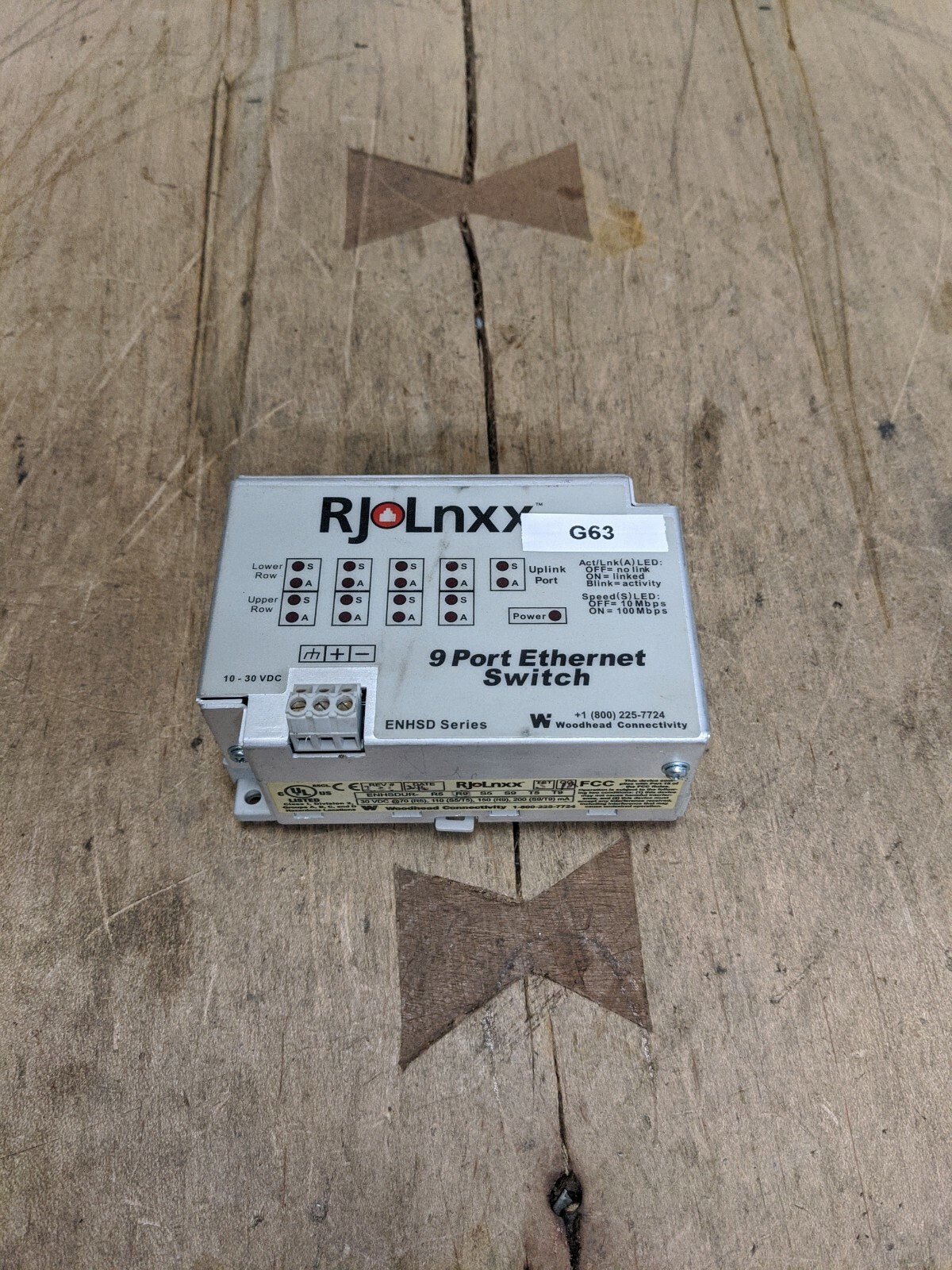 WOODHEAD ENHSDUR-R9 NINE PORT ETHERNET SWITCH
