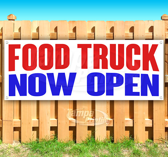 FOOD TRUCK NOW OPEN Advertising Vinyl Banner Flag Sign Many Sizes CARNIVAL FOOD
