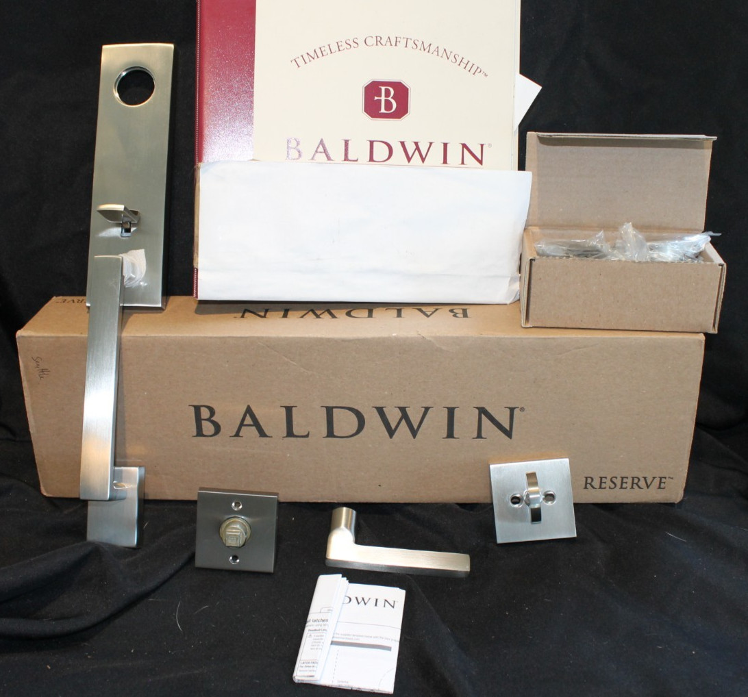 Baldwin SC.SEAxSQU.R.CSR.150 Seattle Satin Nickel Entry Handleset X Square Lever