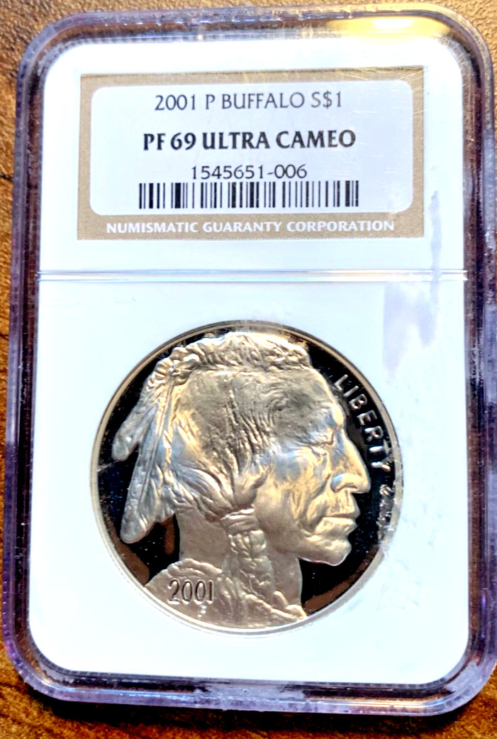 2001 P Ultra Cameo PF 69 Buffalo SILVER $1 NGC #P97