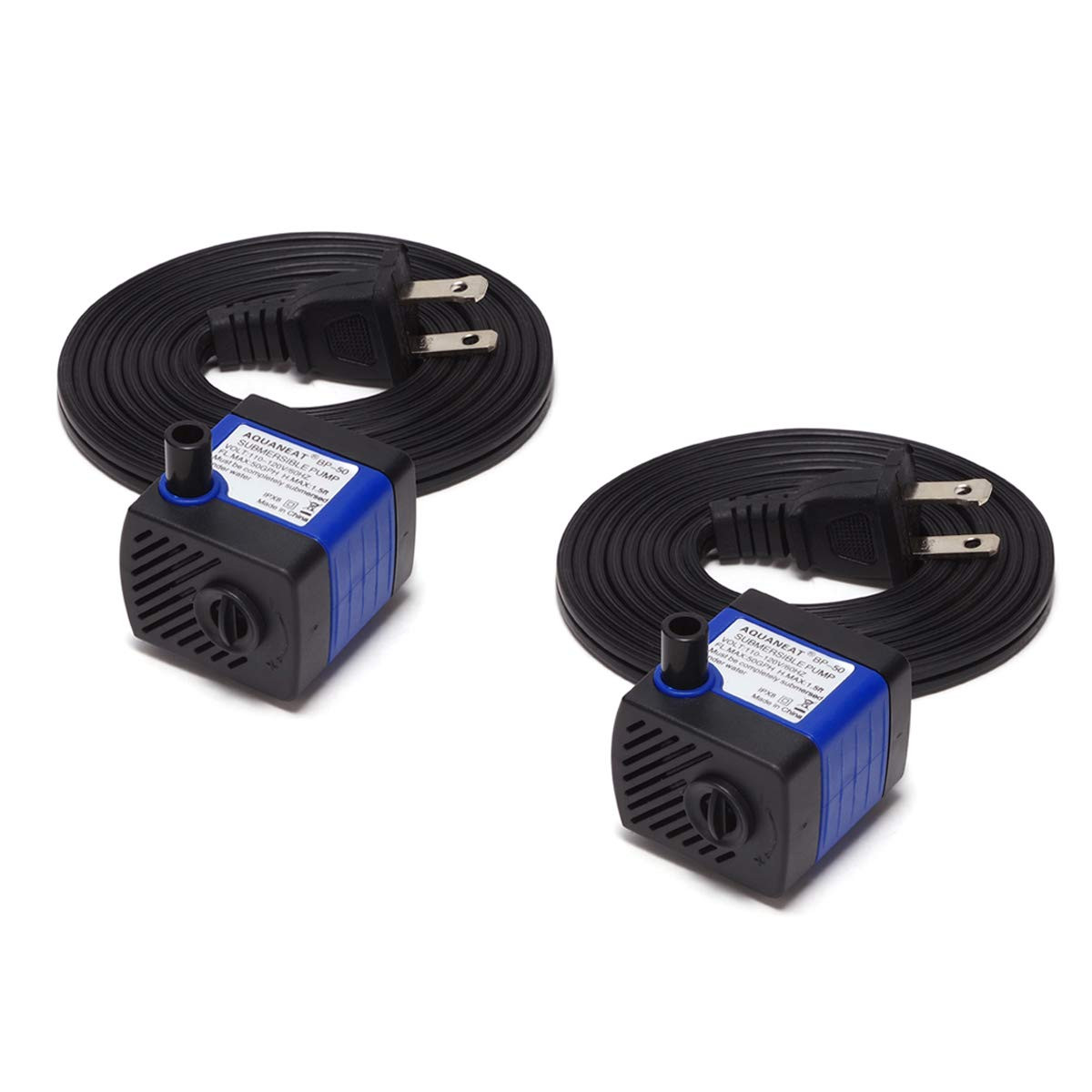 2-Pack Small Fountain Pump, 50 GPH Submersible Water Pump for Aquarium Fish T...