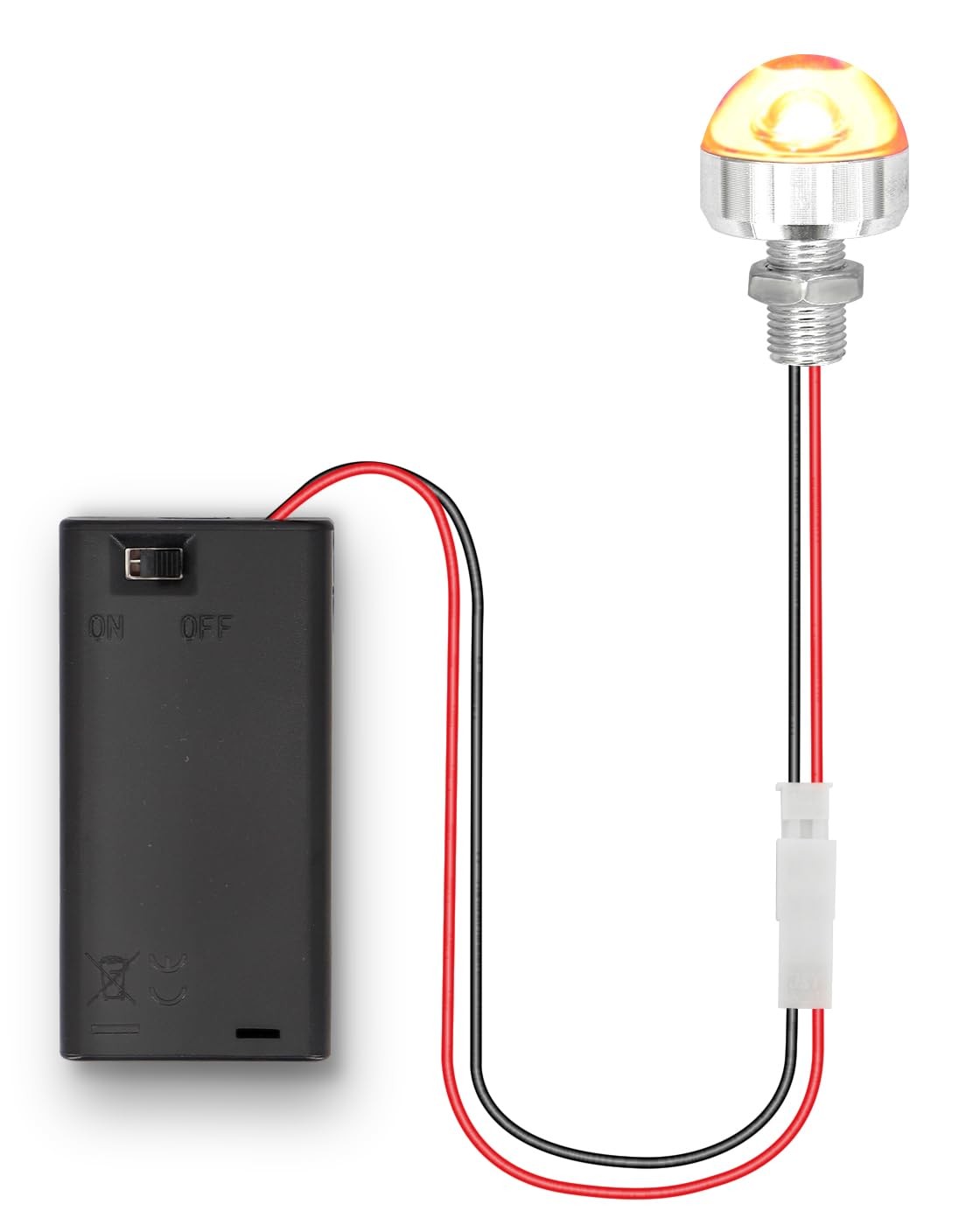 "AA Battery Box with LED Lamp & Switch, Mini 3V Light Wiring Kit, 1 Pack"