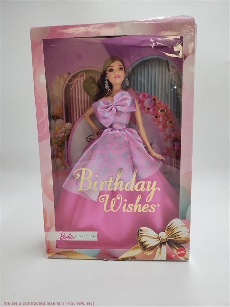 Barbie Signature Birthday Wishes Doll, 13" in Satiny Pink Dress SEE DETAILS