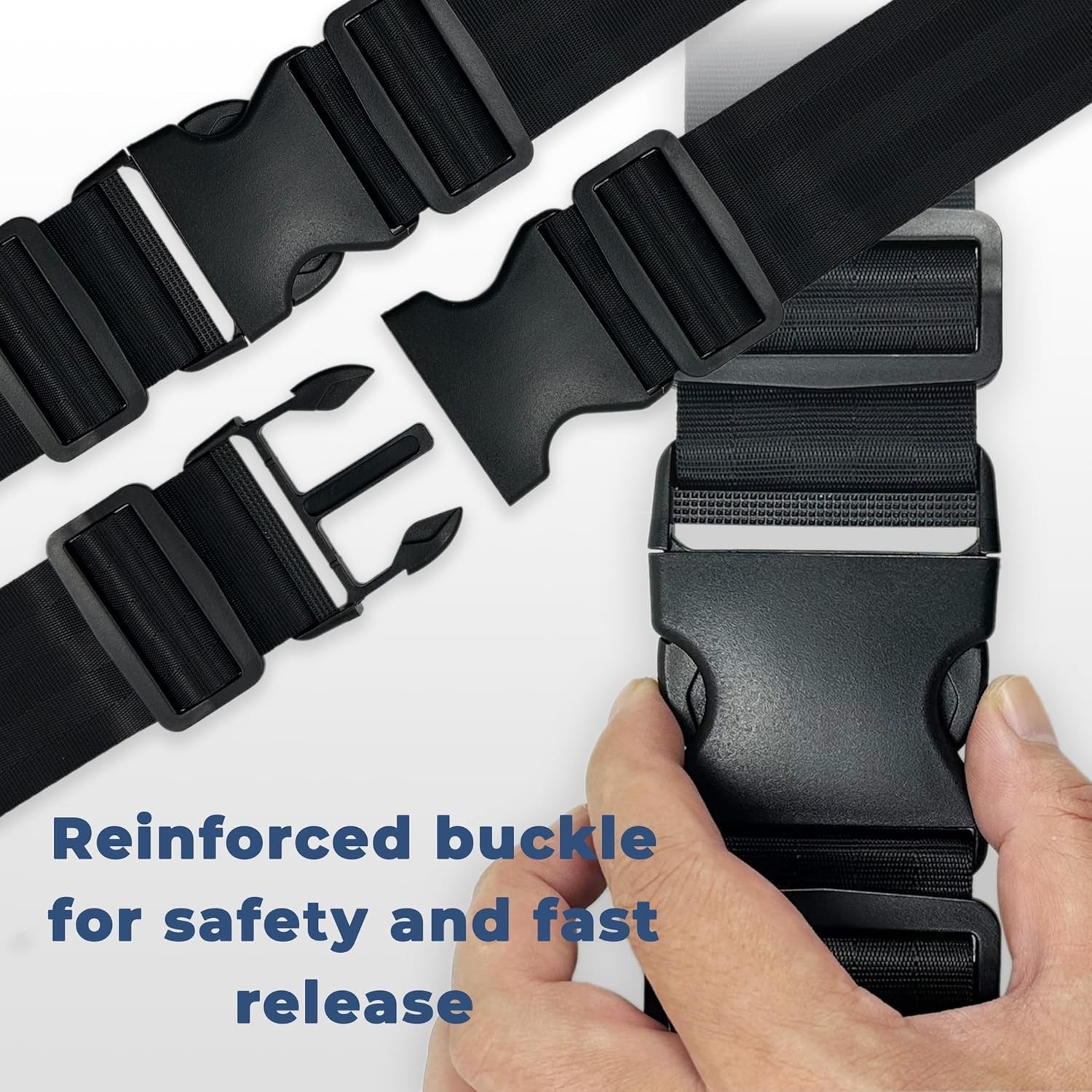 Easy Install Adjustable Wheelchair Lap Belt for Enhanced User Security 12-60"