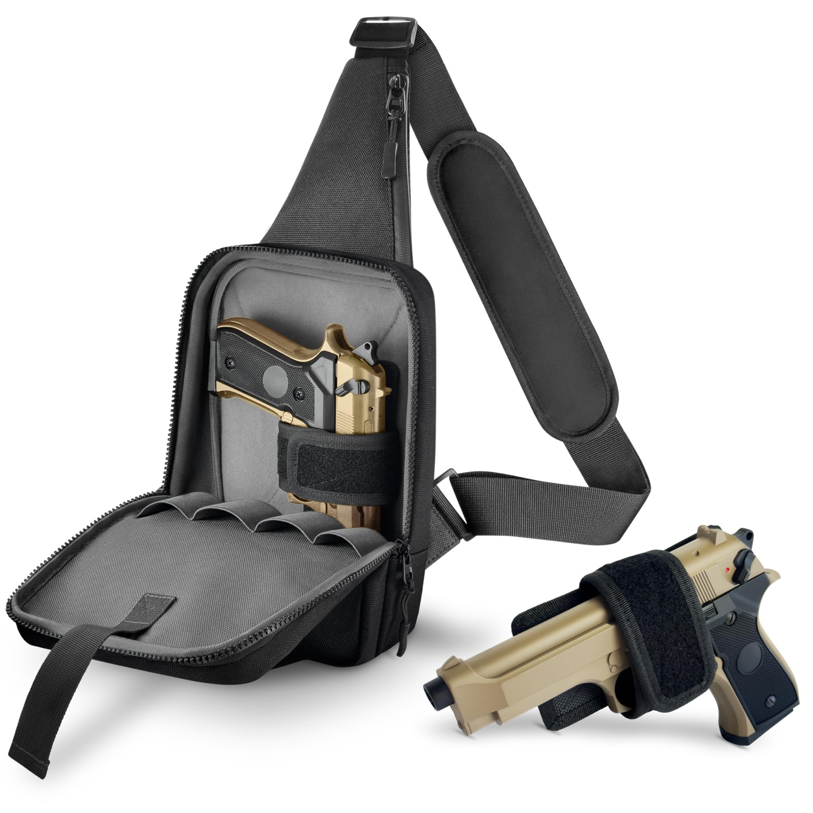 Carry Sling Bag for Men with Quick Access Pull Tab and 4 Accessory Slots — CCW S