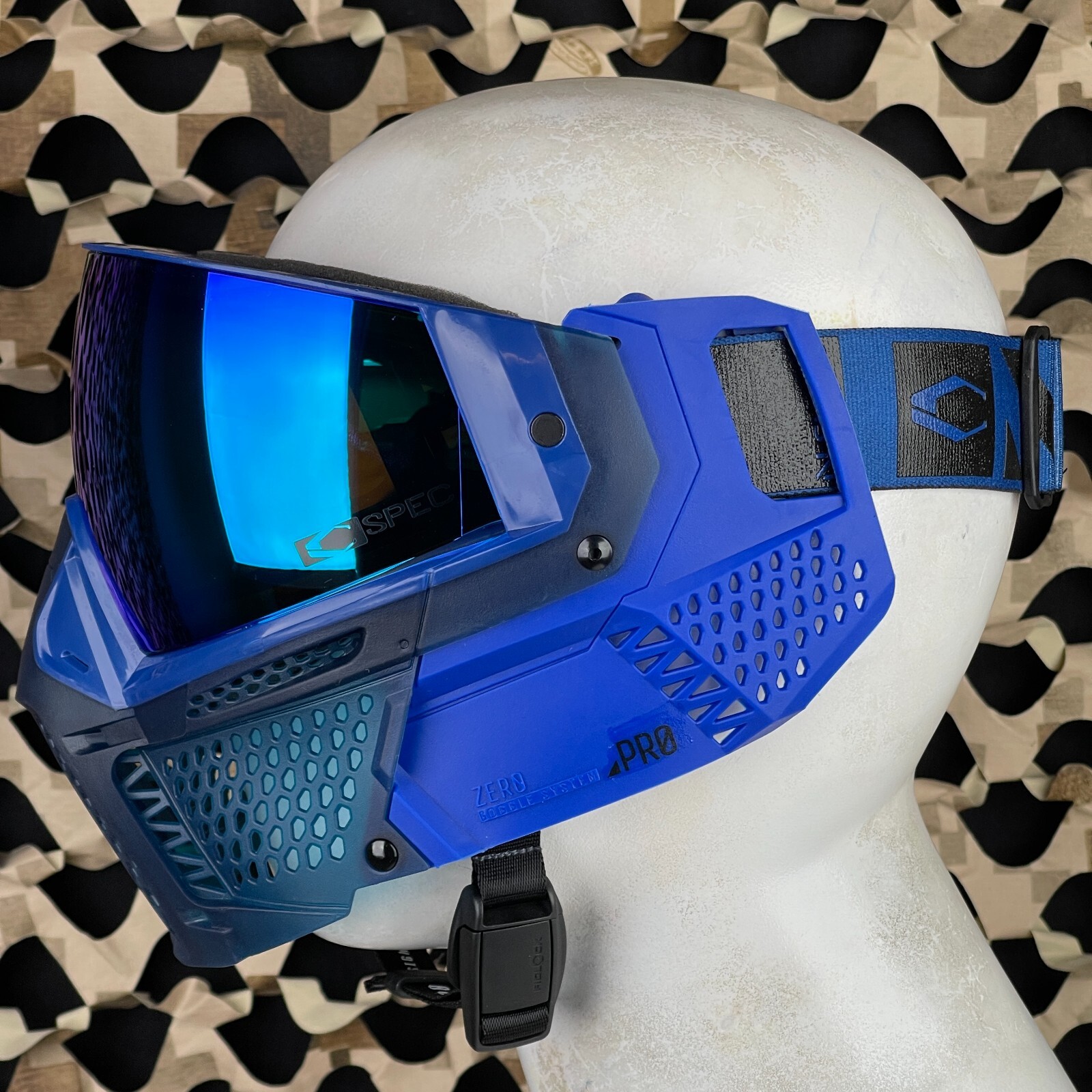 NEW Carbon CRBN Zero Pro Paintball Mask (Less Coverage) - Tidal - Cyan Mirror