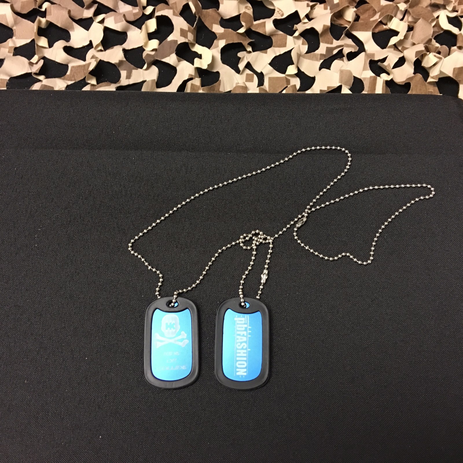 NEW HK Army Dog Tag Paintball Necklace - Blue