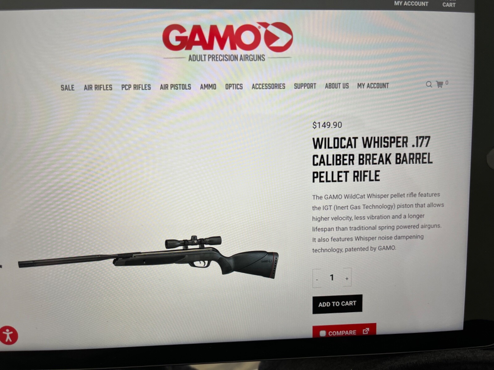 GAMO Swarm Whisper .177 Caliber Air Rifle (6110068754)