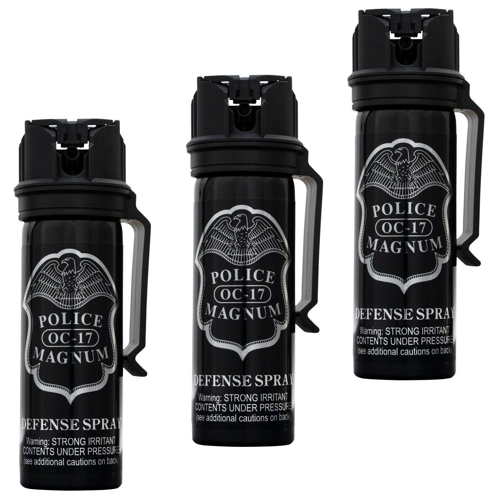 3 POLICE MAGNUM Pepper Spray Self Defense 3oz Flip Top Belt Clip Fogger Safety