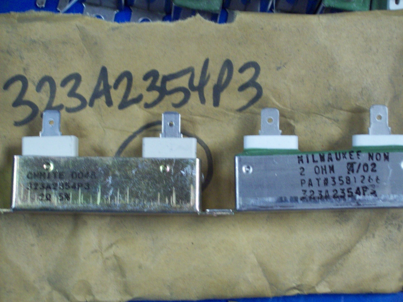 "LOT OF 2" NEW OHMITE / MILWAUKEE RESISTOR 2 OHM , 323A2354P3