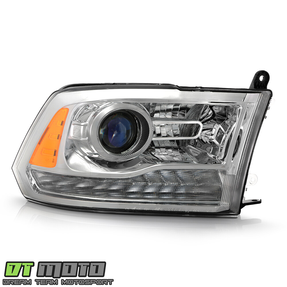2016-2018 Ram 1500 w/Chrome Trim LED DRL Projector Headlight Headlamp-Passenger