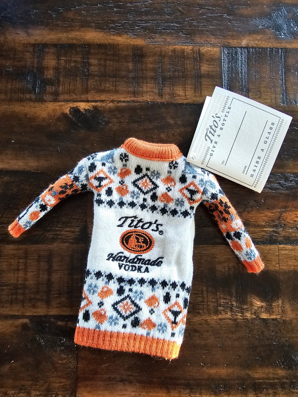 Tito's Handmade Vodka Bottle Sweater- NWT