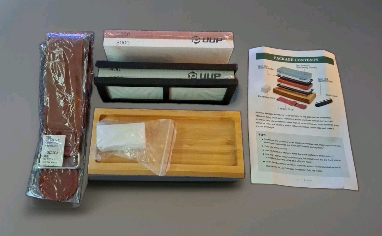 Knife Sharpening Kit - 400/1000 3000/8000 Grit Japanese Whetstone Sharpener set