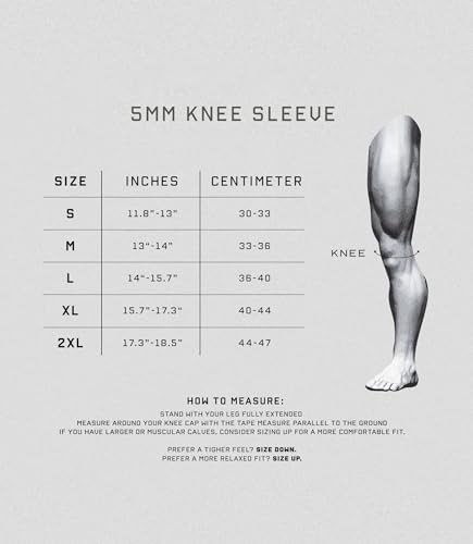 5MM Knee Sleeves for Weightlifting, Squats, Powerlifting, and Medium Dread