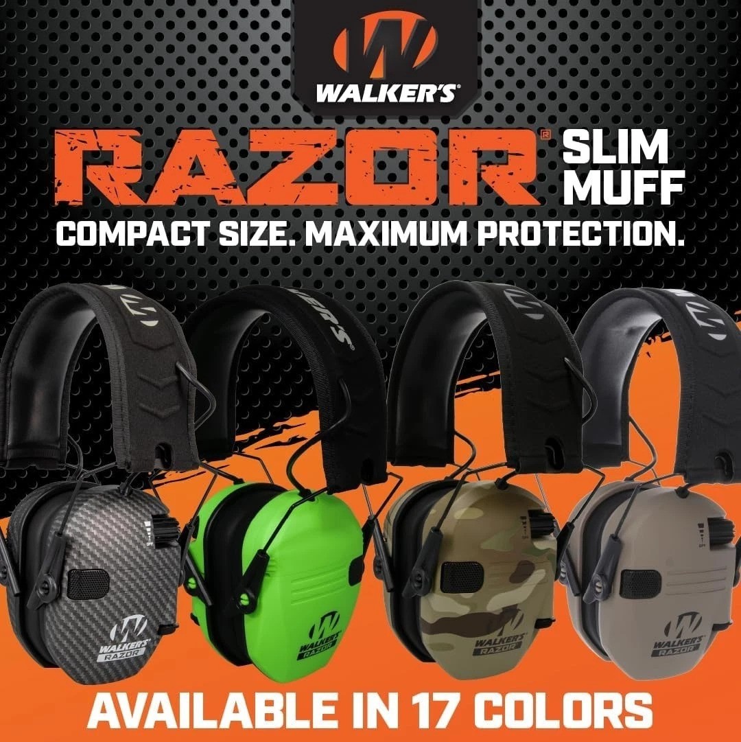 Rugged Razor Hearing Protection Earmuffs - Ultra Slim Design for Shooting Sports