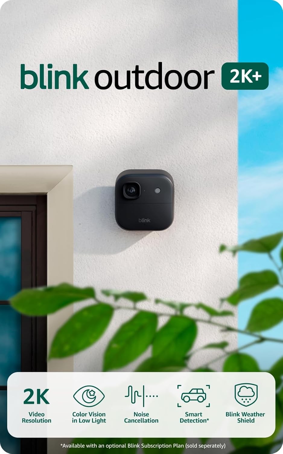 NEW BLINK OUTDOOR 2K+ WIRELESS SECURITY 3 CAMERA SYSTEM - BLACK - SHIPS TODAY