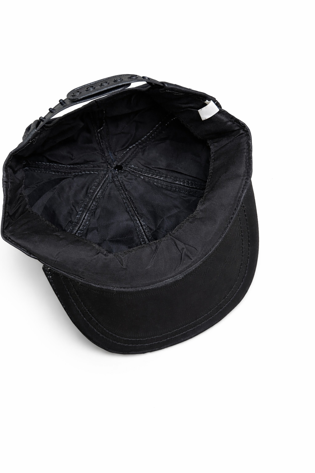 Black Genuine Leather Baseball Cap Hat, Mens, Womans, Adjustable
